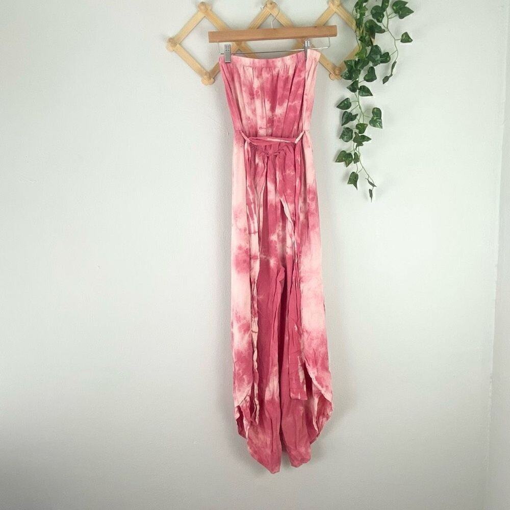 FANTASTIC FAWN Tie Dye Jumpsuit Pink Size Small EUC U657